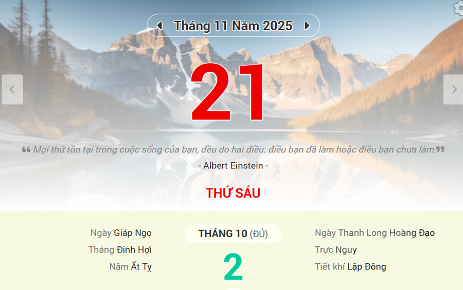 Lịch âm 21/11 - Xem lịch âm ngày 21/11- Ảnh 1.