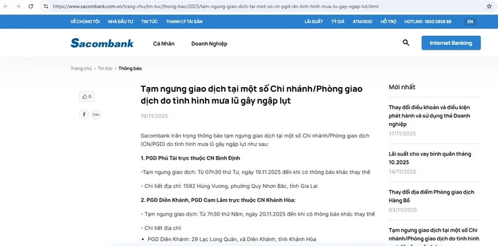 Hàng loạt chi nhánh ngân hàng, ATM tạm ngừng hoạt động vì ngập lụt- Ảnh 1.