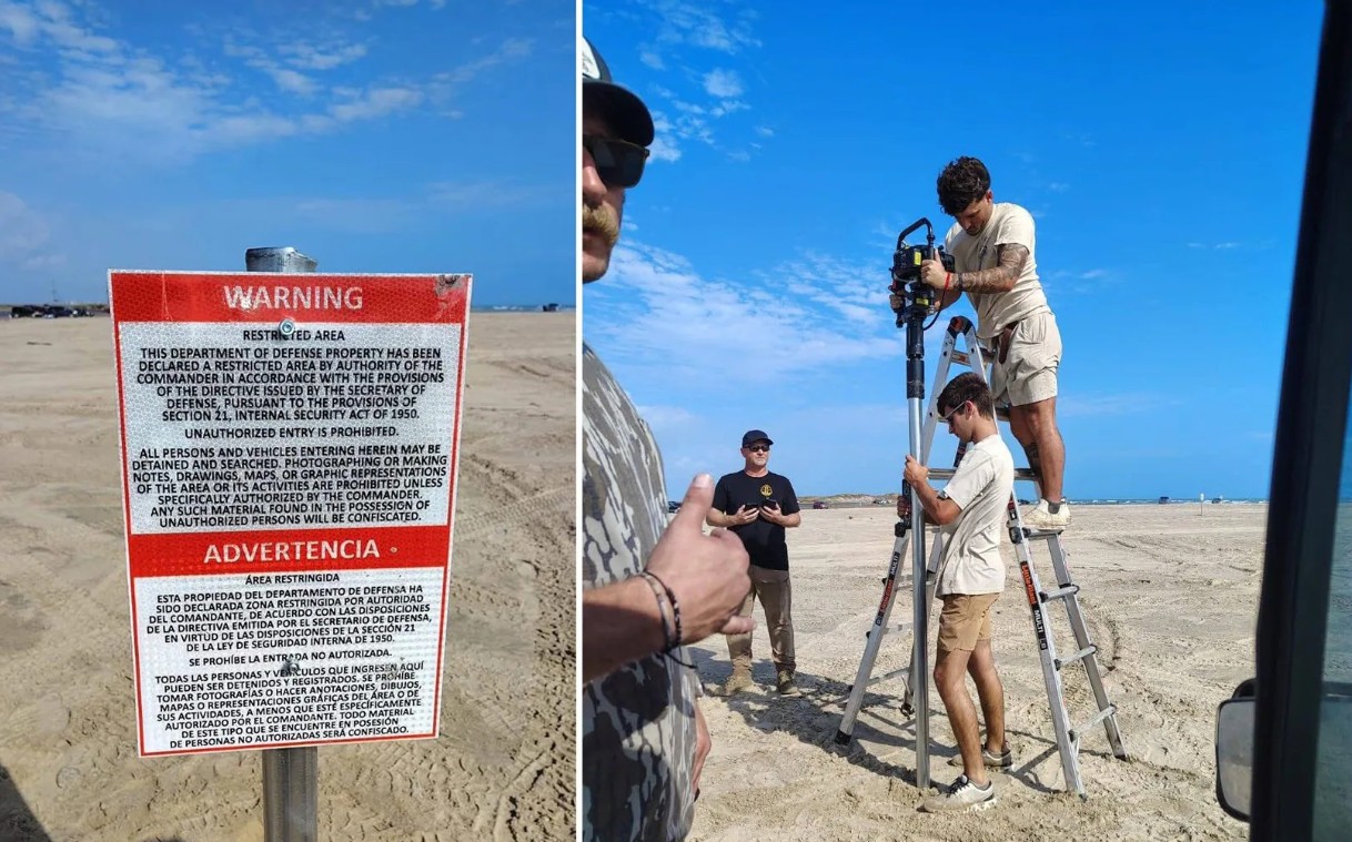 Nhà thầu quốc phòng Mỹ vô tình cắm biển báo "Khu vực Phòng thủ Quốc gia" trên đất Mexico - Hải quân nước láng giềng hành động- Ảnh 1.