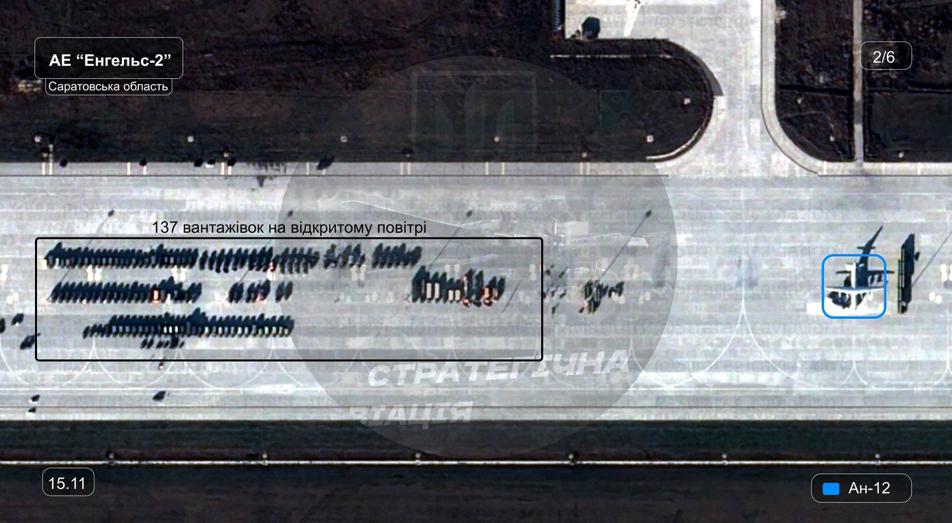 Hơn 130 xe tải xuất hiện bất thường tại căn cứ không quân chiến lược Engels-2 của Nga- Ảnh 1.