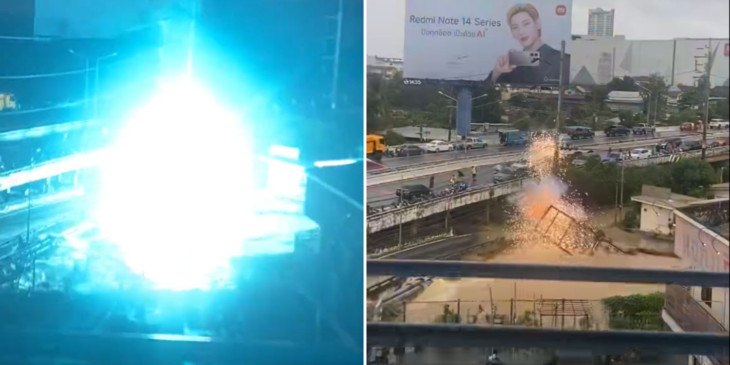 Khoảnh khắc cột điện phát nổ kinh hoàng khi rơi xuống dòng nước lũ- Ảnh 4. Khoảnh khắc cột điện phát nổ kinh hoàng khi rơi xuống dòng nước lũ- Ảnh 4.