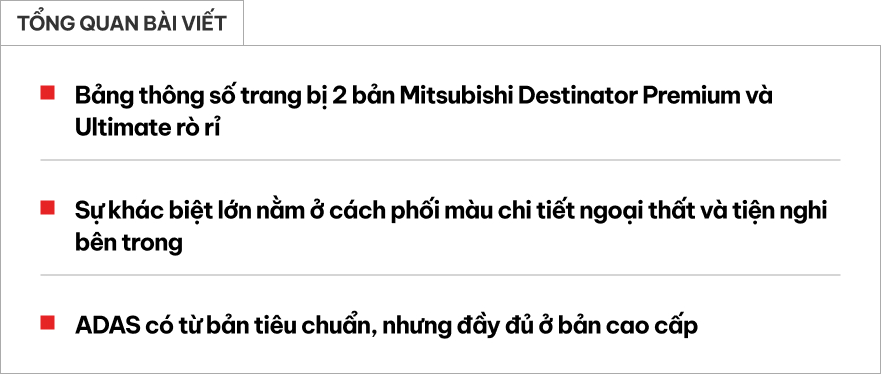 Lộ trang bị 2 bản Mitsubishi Destinator cho Việt Nam: Kh&aacute;c tiện nghi, ADAS từ bản rẻ nhất, gi&aacute; hơn 700 triệu đồng như dự kiến sẽ dễ 'hot'- Ảnh 1.