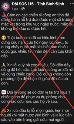 Đăng tin sai về cứu hộ lũ lụt ở Gia Lai, admin trang ‘SOS 115-tỉnh Bình Định’ bị xử phạt- Ảnh 2.