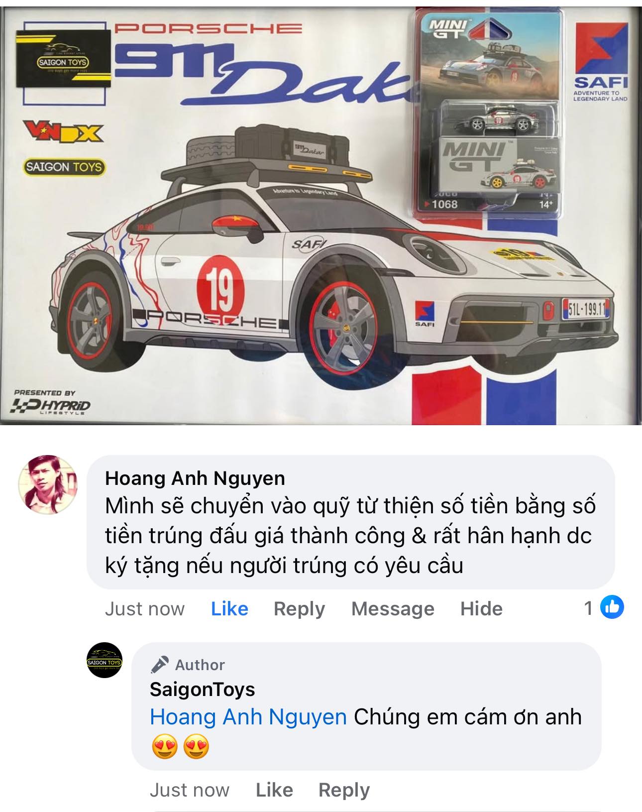 Mô hình Porsche 911 Dakar phượt từ Việt Nam đến Mông Cổ được mang ra đấu giá: Thu về gần 20 triệu đồng, chủ nhân xe thật cũng ủng hộ số tiền tương đương, gấp đôi giá trị gửi cho đồng bào miền Trung- Ảnh 3. Mô hình Porsche 911 Dakar phượt từ Việt Nam đến Mông Cổ được mang ra đấu giá: Thu về gần 20 triệu đồng, chủ nhân xe thật cũng ủng hộ số tiền tương đương, gấp đôi giá trị gửi cho đồng bào miền Trung- Ảnh 3.