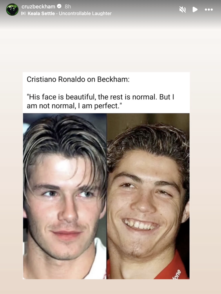 Con trai Beckham chế giễu Ronaldo sau màn phát ngôn gây sốc: Con trai Beckham chế giễu Ronaldo sau màn phát ngôn gây sốc: