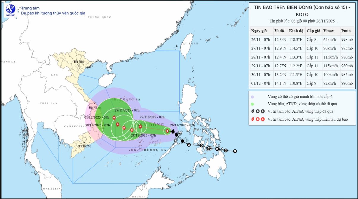 Tin mới nhất về cơn bão số 15: Nhiều tỉnh, thành sẽ có mưa lớn- Ảnh 1.
