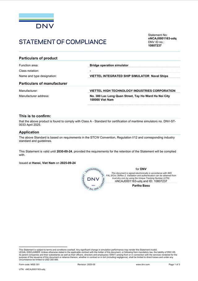 Tự hào: Hệ thống mô phỏng hàng hải của doanh nghiệp Việt Nam đạt chuẩn quốc tế ở mức cao nhất - Ảnh 1.