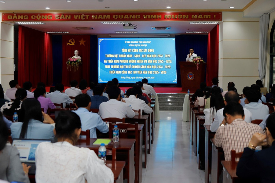 Đồng Th&aacute;p phấn đấu 98% trường đạt chuẩn xanh, sạch, đẹp- Ảnh 5.