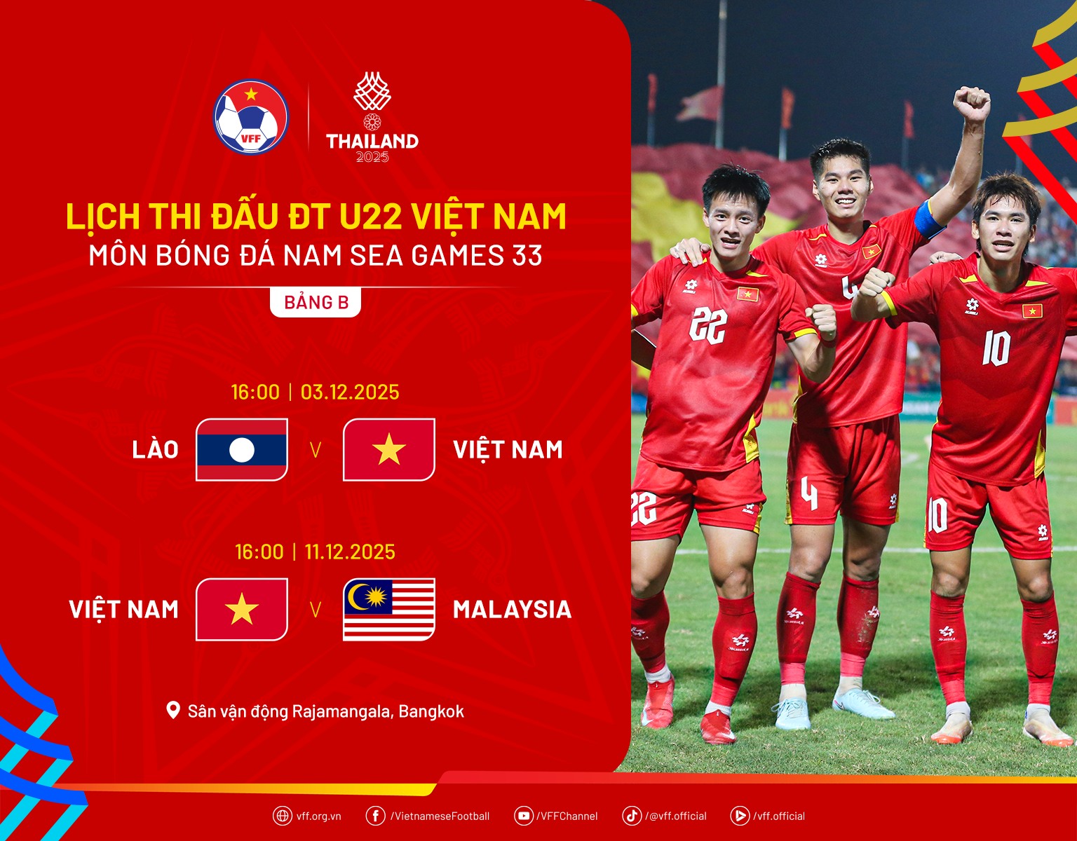 BTC SEA Games 33 "quay xe" v&igrave; mưa lũ, U22 Việt Nam chốt địa điểm thi đấu mới - Ảnh 1.