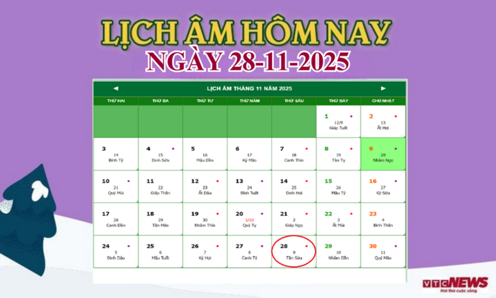Lịch âm 28/11/2025 chính xác nhất cho mọi hoạt động trong đời sống - Ảnh 1.