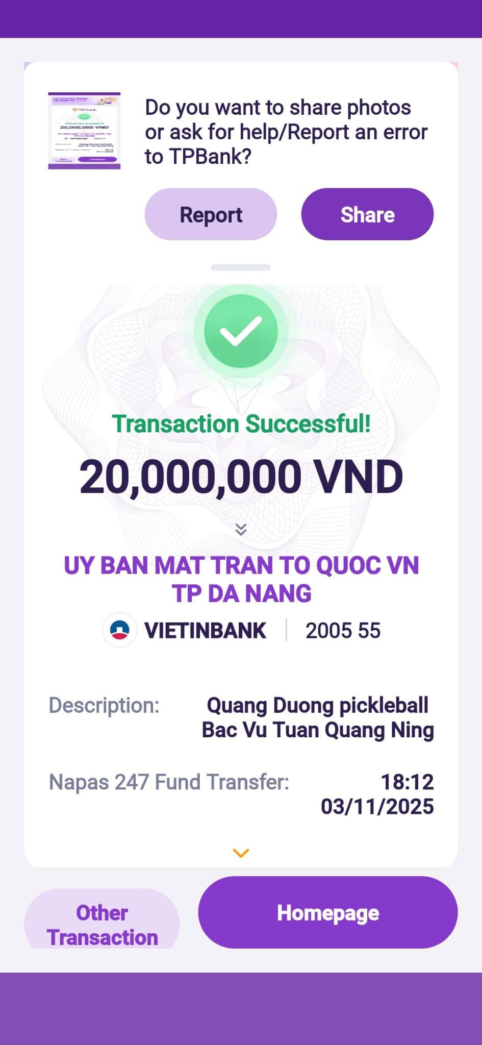 Quang Dương pickleball “chốt” hơn 800 triệu ủng hộ miền Trung lũ lụt, nhắn một lời giản dị khiến ai cũng xúc động- Ảnh 3. Quang Dương pickleball “chốt” hơn 800 triệu ủng hộ miền Trung lũ lụt, nhắn một lời giản dị khiến ai cũng xúc động- Ảnh 3.