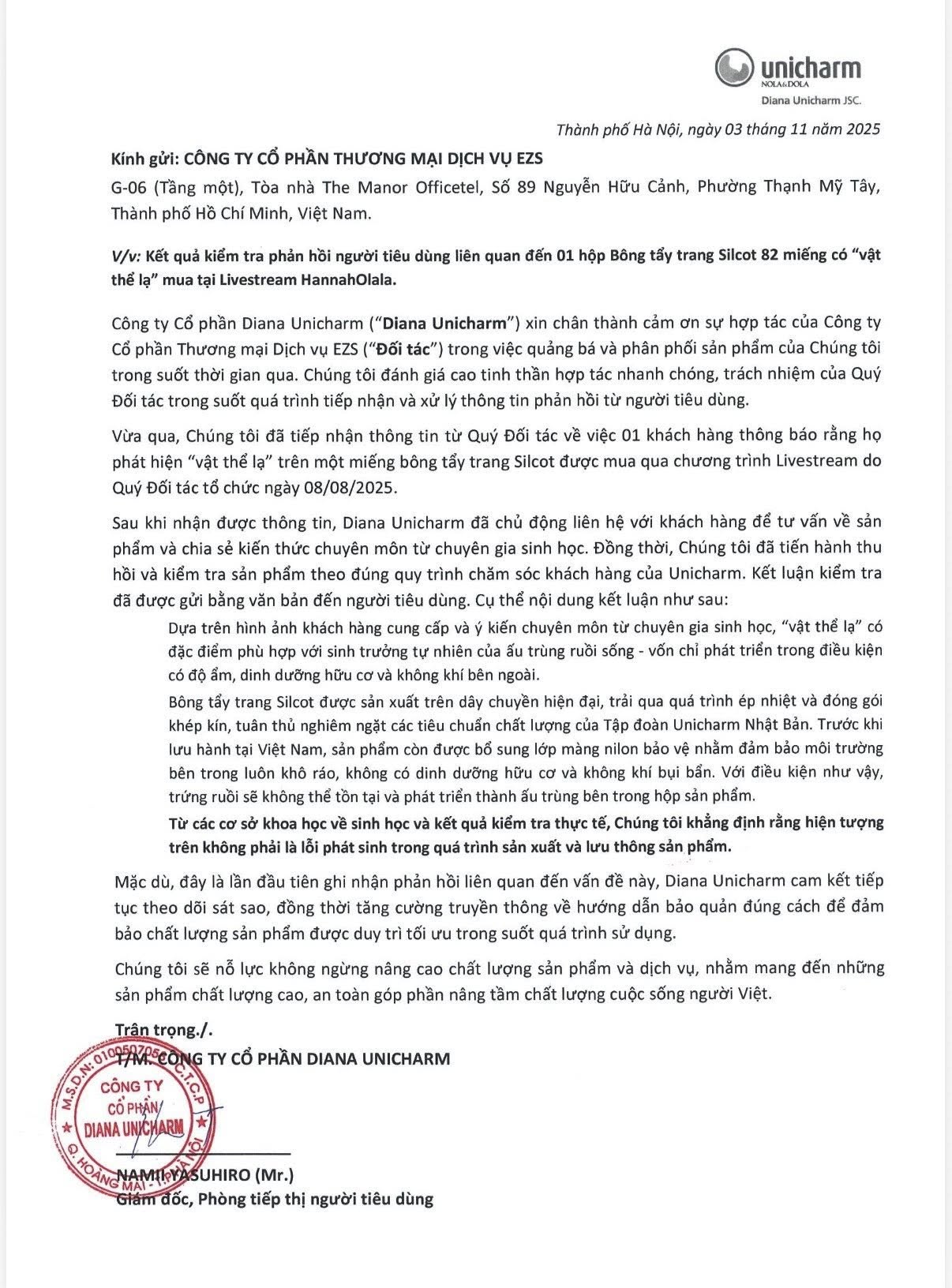 Kết luận kiểm tra vụ b&ocirc;ng tẩy c&oacute; d&ograve;i mua tr&ecirc;n livestream Hannah Olala- Ảnh 2.