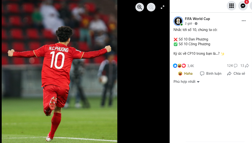 FIFA gọi tên Công Phượng, đu trend "Phở anh Hai", "số 10 Đan Phượng" theo cách không ngờ tới- Ảnh 1. FIFA gọi tên Công Phượng, đu trend "Phở anh Hai", "số 10 Đan Phượng" theo cách không ngờ tới- Ảnh 1.