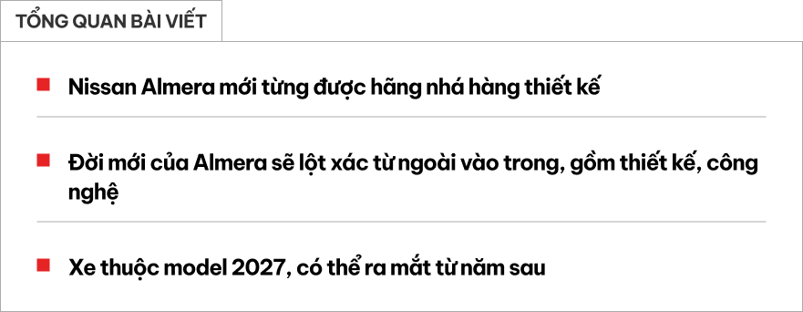 Xem trước Nissan Almera mới: Thiết kế lột xác, màn hình khủng, thêm công nghệ cạnh tranh Vios, City- Ảnh 1.