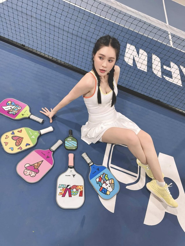 Đo&agrave;n Di Băng v&agrave; Nguyễn Quốc Vũ chơi pickleball- Ảnh 4.