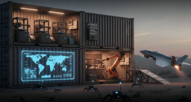 Nh&agrave; m&aacute;y drone di động biến chiến trường th&agrave;nh xưởng sản xuất- Ảnh 1.