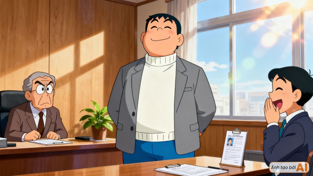 Nếu nh&oacute;m bạn Doraemon đi phỏng vấn xin việc: Nobita lại đến muộn, nh&acirc;n vật tỏa s&aacute;ng v&agrave; đậu đầu ti&ecirc;n th&igrave; qu&aacute; dễ đo&aacute;n!- Ảnh 3.