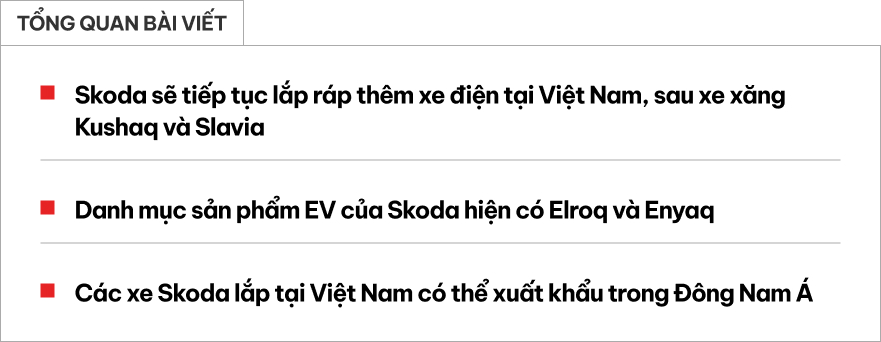 Đ&acirc;y l&agrave; 2 xe điện Skoda c&oacute; thể lắp tại Việt Nam năm sau: Mẫu nhỉnh hơn Karoq quy đổi từ 1 tỷ đồng, Enyaq c&oacute; bản mới- Ảnh 1.