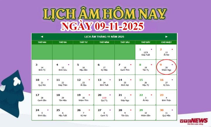 Lịch &acirc;m 9/11 - &Acirc;m lịch h&ocirc;m nay 9/11 ch&iacute;nh x&aacute;c nhất - lịch vạn ni&ecirc;n 9/11/2025- Ảnh 1.
