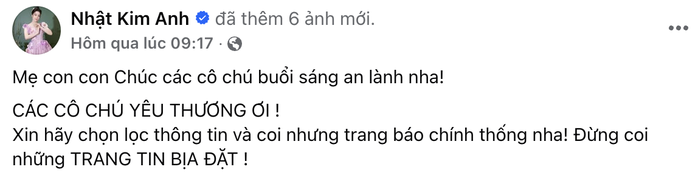 Facebook tick xanh Nhật Kim Anh đ&aacute;p trả cộng đồng mạng - Ảnh 2.