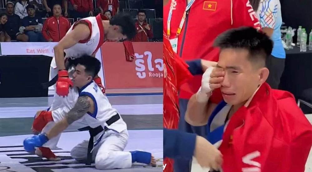 Võ sĩ Việt Nam bật khóc sau trận thua đầy tranh cãi trước đối thủ Thái Lan tại SEA Games - Ảnh 1. Võ sĩ Việt Nam bật khóc sau trận thua đầy tranh cãi trước đối thủ Thái Lan tại SEA Games - Ảnh 1.