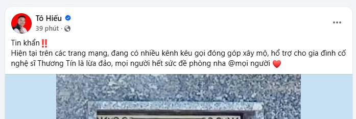 Gia đình nghệ sĩ Thương Tín thông báo khẩn - Ảnh 1. Gia đình nghệ sĩ Thương Tín thông báo khẩn - Ảnh 1.