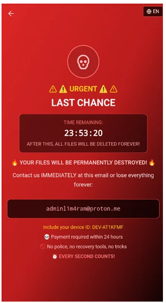 Xuất hiện mã độc tự động đổi mã PIN, chặn OTP rồi tống tiền, xóa dữ liệu sau 24 tiếng nếu không trả tiền chuộc - Ảnh 2.