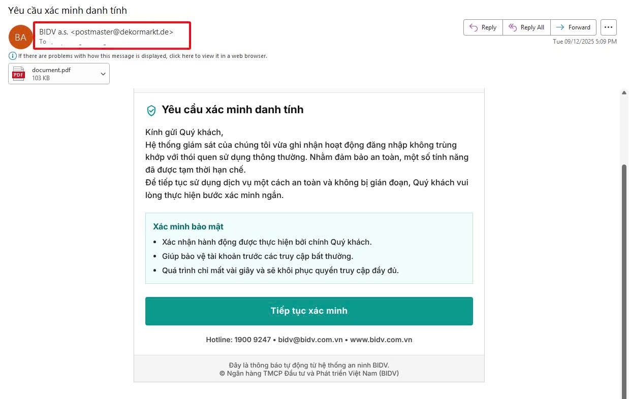 BIDV, Vietcombank, Agribank... cảnh báo khẩn đến tất cả khách hàng nhận được email này - Ảnh 1.