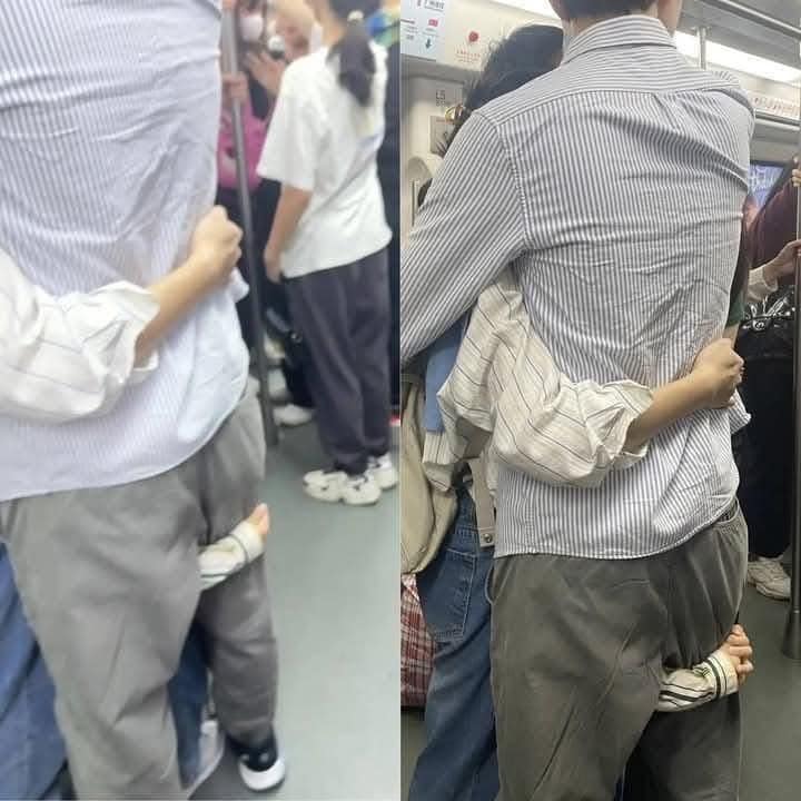 Bức ảnh 3 đôi tay trên tàu điện ngầm gợi nhớ về hạnh phúc giản dị - Ảnh 1.