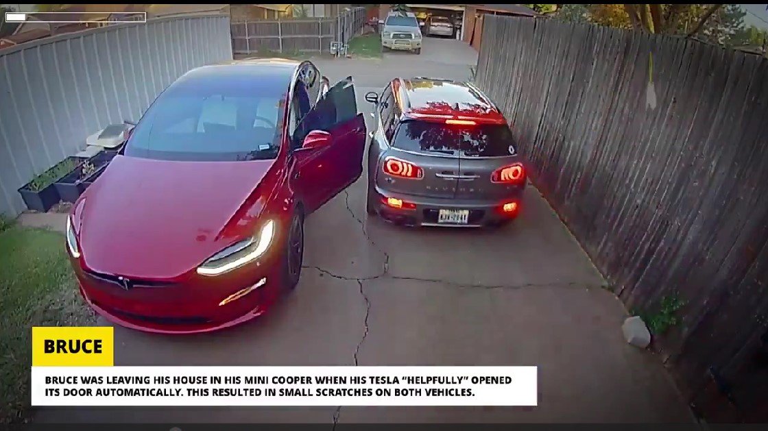 Hy hữu khoảnh khắc xe Tesla "đánh ghen với vợ ba" của chủ! - Ảnh 2.