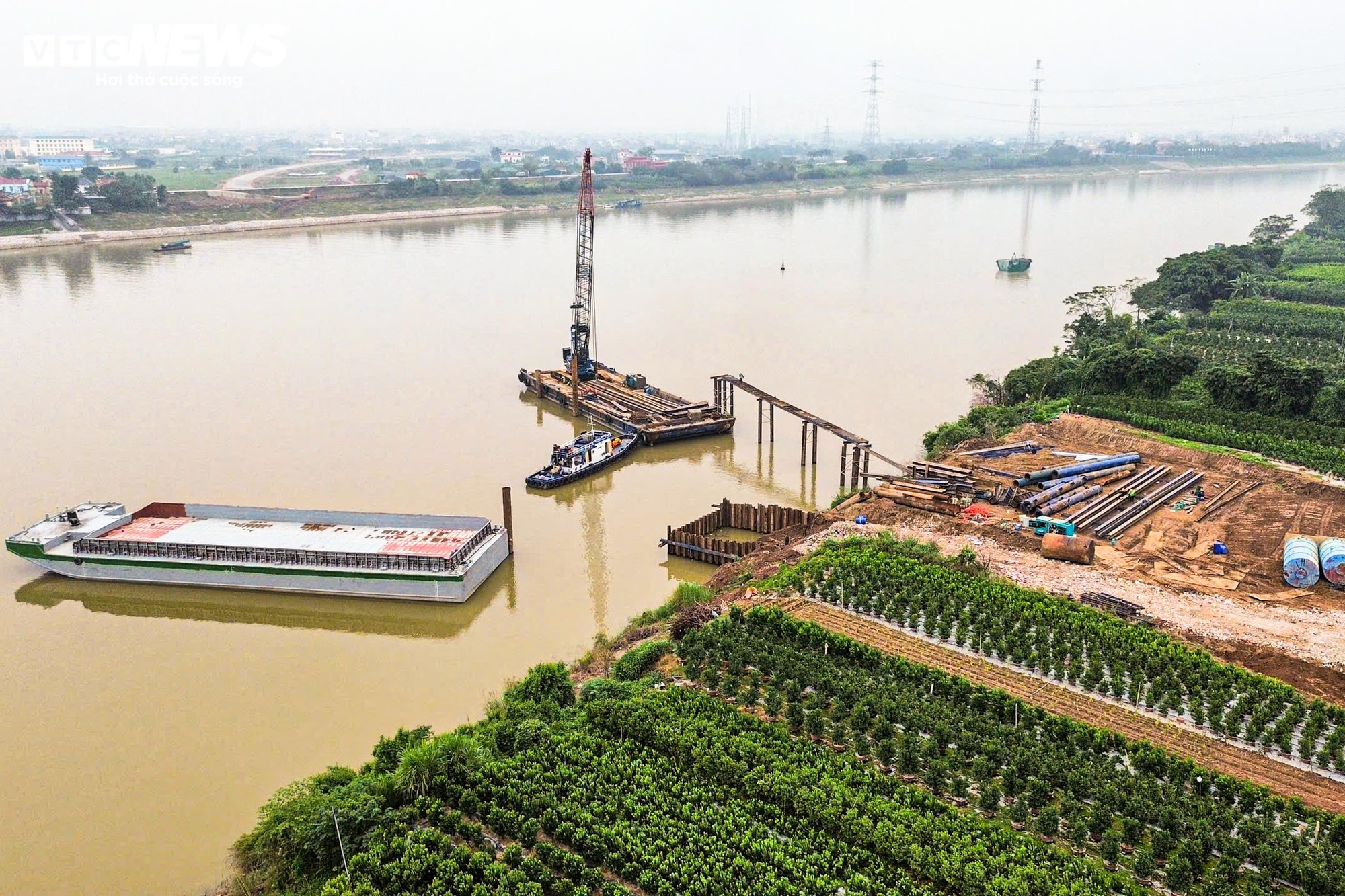 Cầu Mễ Sở: Thi công cầu 4 làn xe kết nối Hà Nội và Hưng Yên - Ảnh 12.