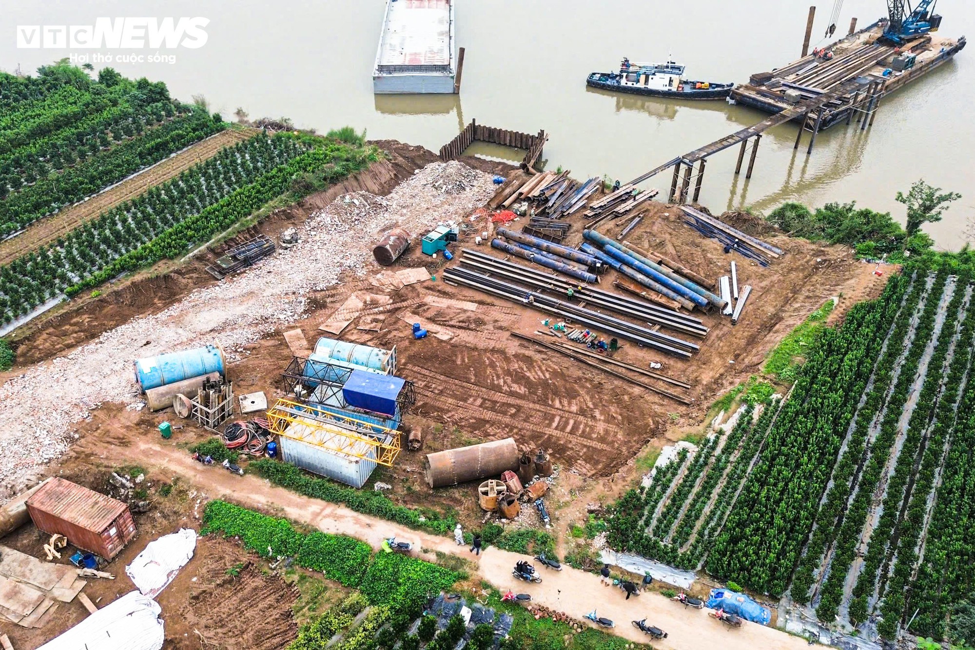 Cầu Mễ Sở: Thi công cầu 4 làn xe kết nối Hà Nội và Hưng Yên - Ảnh 5.