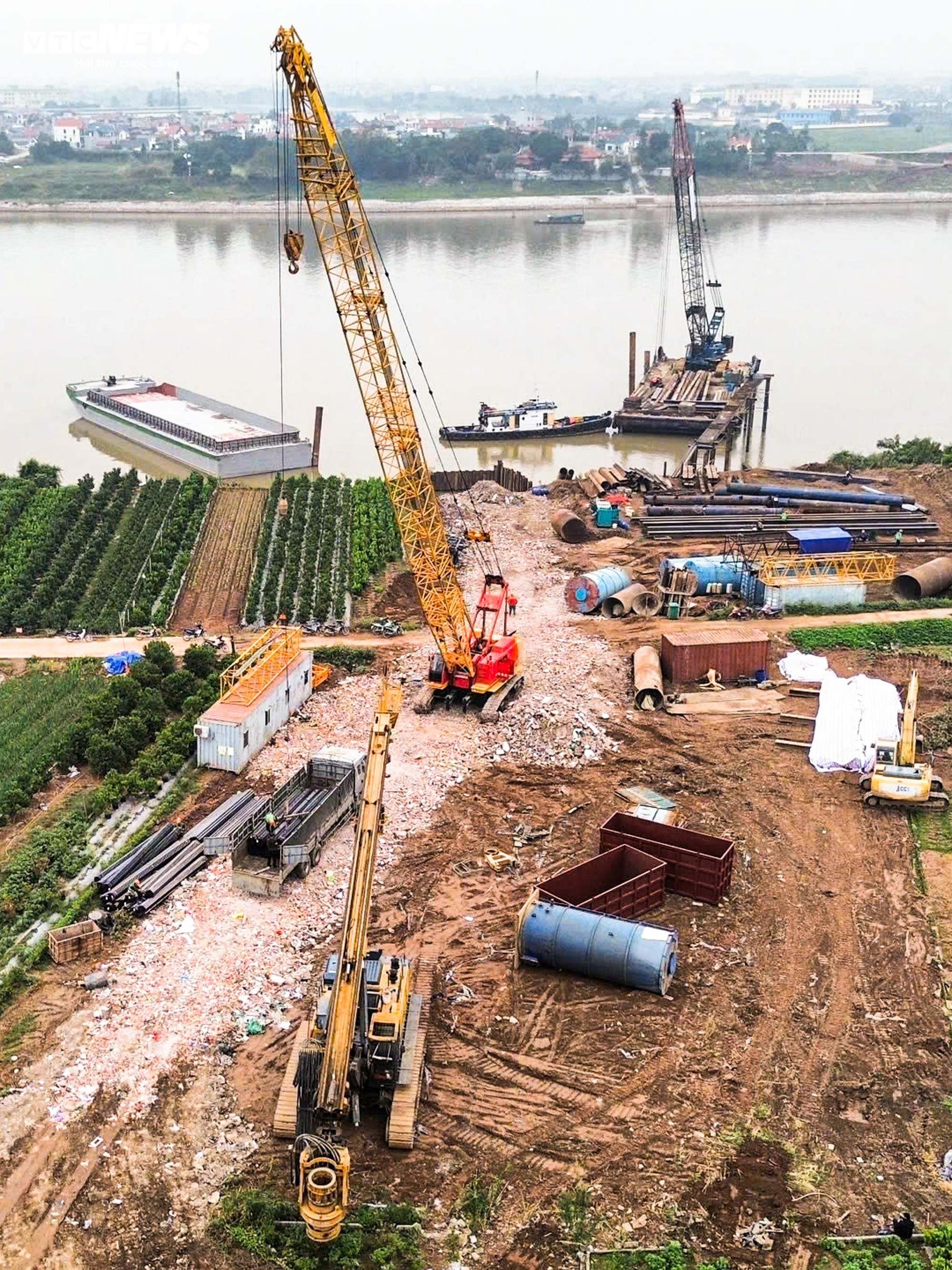 Cầu Mễ Sở: Thi công cầu 4 làn xe kết nối Hà Nội và Hưng Yên - Ảnh 4.