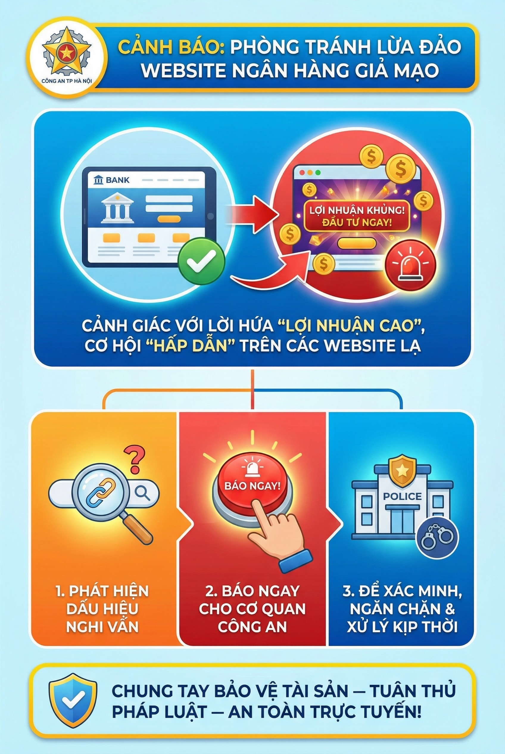 Công an cảnh báo gấp tất cả người dân khi truy cập website ngân hàng - Ảnh 1.