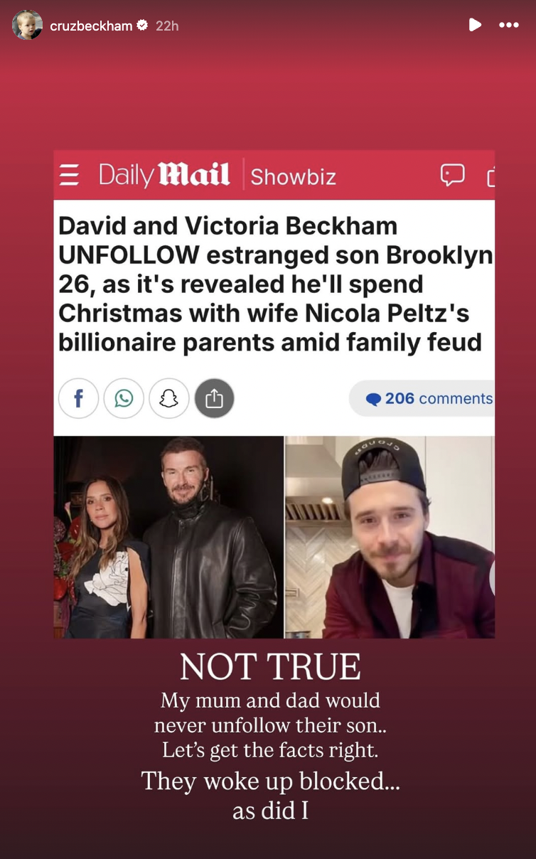 Kh&ocirc;ng thể tin nổi: Con cả bất hiếu chặn vợ chồng Beckham chỉ v&igrave; Victoria bấm "like" một video nướng g&agrave;? - Ảnh 2.