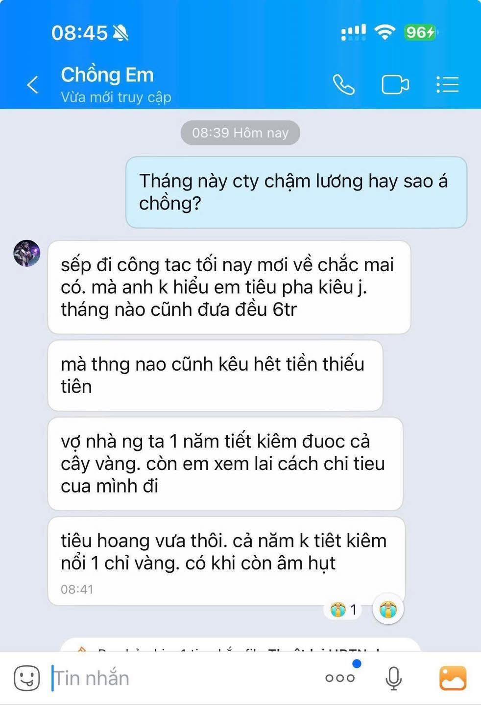 Chồng đưa 6 triệu mỗi th&aacute;ng vẫn tr&aacute;ch vợ ti&ecirc;u hoang, so s&aacute;nh &ldquo;vợ nh&agrave; người ta để d&agrave;nh được cả c&acirc;y v&agrave;ng&rdquo; khiến mạng x&atilde; hội dậy s&oacute;ng- Ảnh 2.