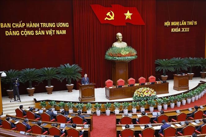 H&igrave;nh ảnh bế mạc Hội nghị Trung ương 15  - Ảnh 1.