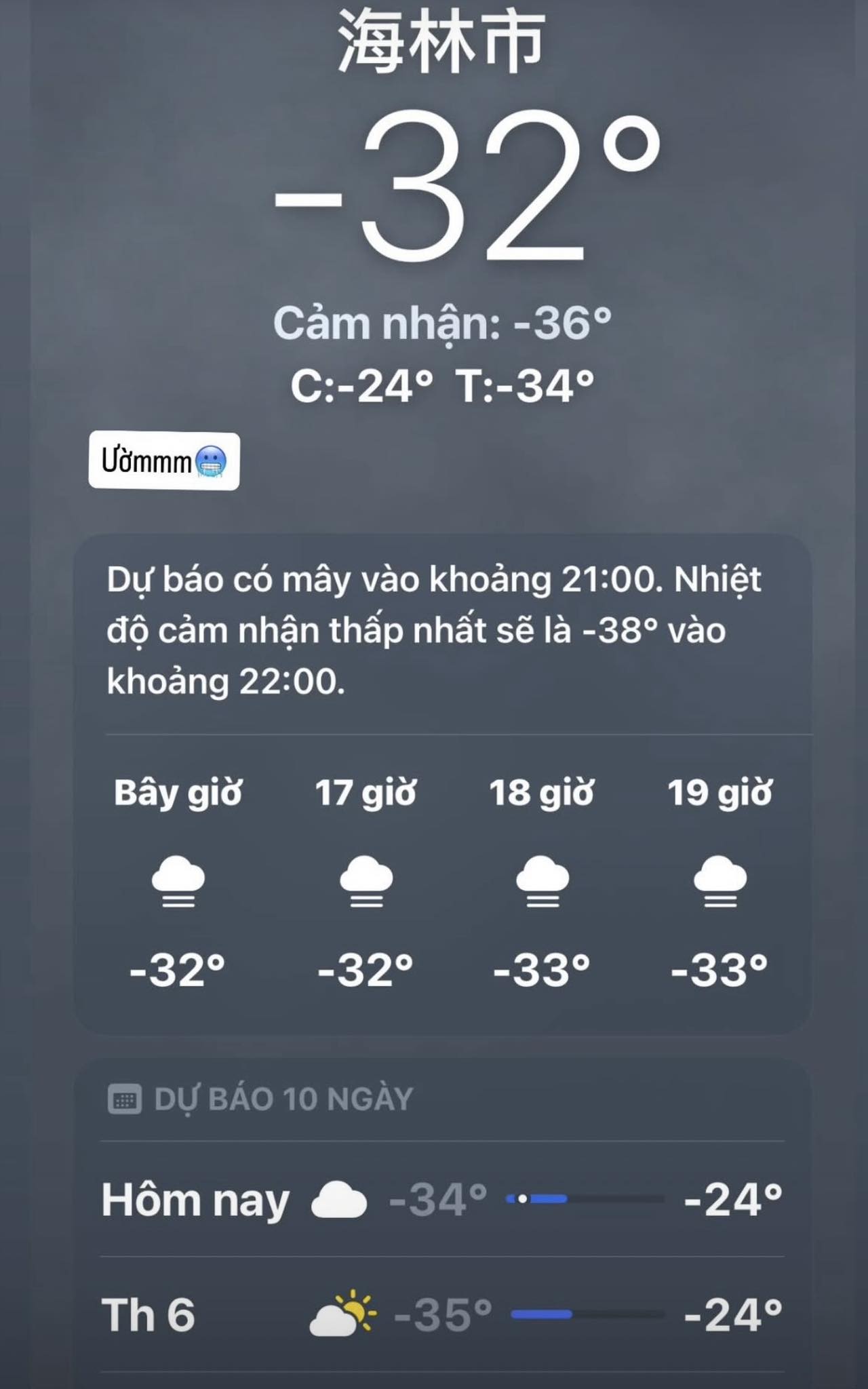 Nơi nhiệt độ xuống tới âm 20 độ C ngay lúc này - Ảnh 1.