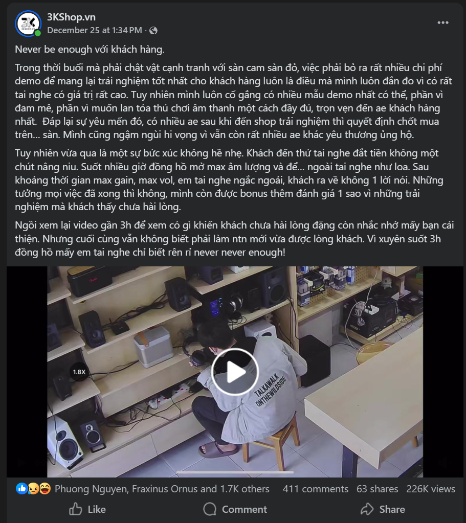 Kh&aacute;ch h&agrave;ng thử tai nghe bật max volume v&agrave; đ&aacute;nh gi&aacute; 1 sao: Drama ng&agrave;nh &acirc;m thanh - Ảnh 1.