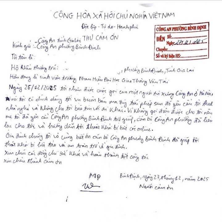 Giải cứu nam sinh khỏi bắt cóc online nhờ sự kịp thời của Công an phường Bình Định - Ảnh 1. Giải cứu nam sinh khỏi bắt cóc online nhờ sự kịp thời của Công an phường Bình Định - Ảnh 1.