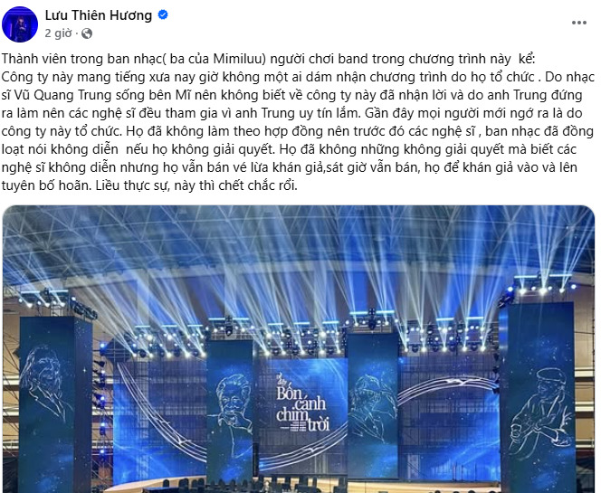 Đơn vị hủy đột ngột đ&ecirc;m nhạc Về Đ&acirc;y Bốn C&aacute;nh Chim Trời hiện &ldquo;tạm dừng kinh doanh c&oacute; thời hạn&rdquo;- Ảnh 8.