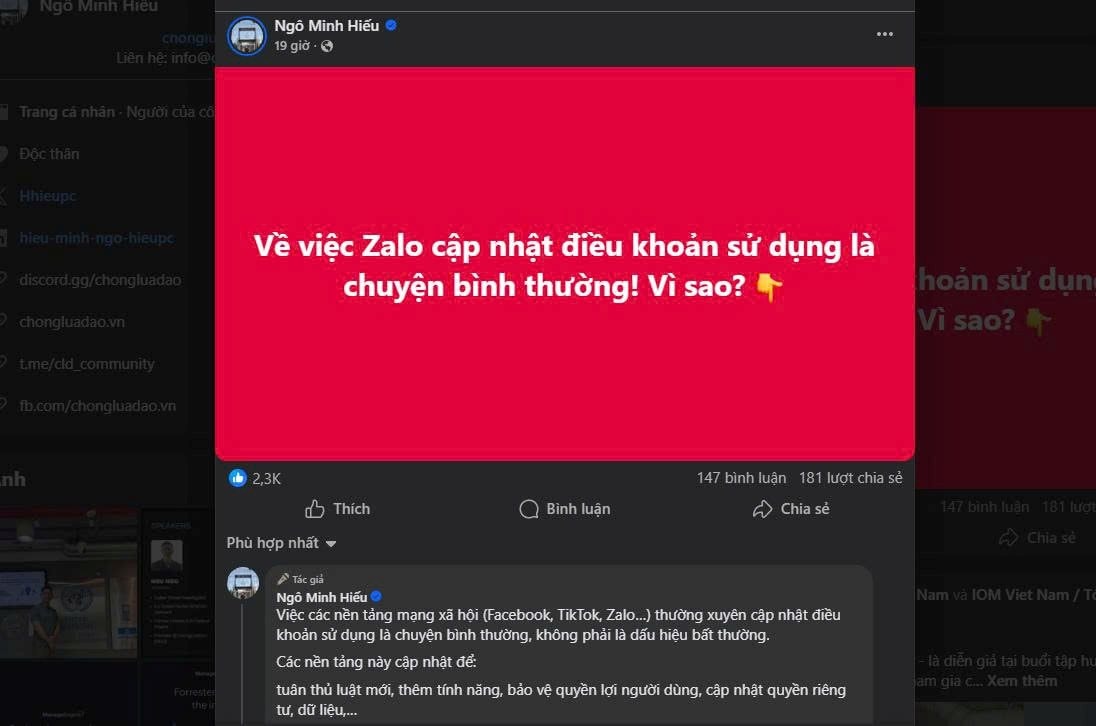 Zalo cập nhật điều khoản mới: Sự thật v&agrave; &yacute; kiến chuy&ecirc;n gia về quyền ri&ecirc;ng tư - Ảnh 3.