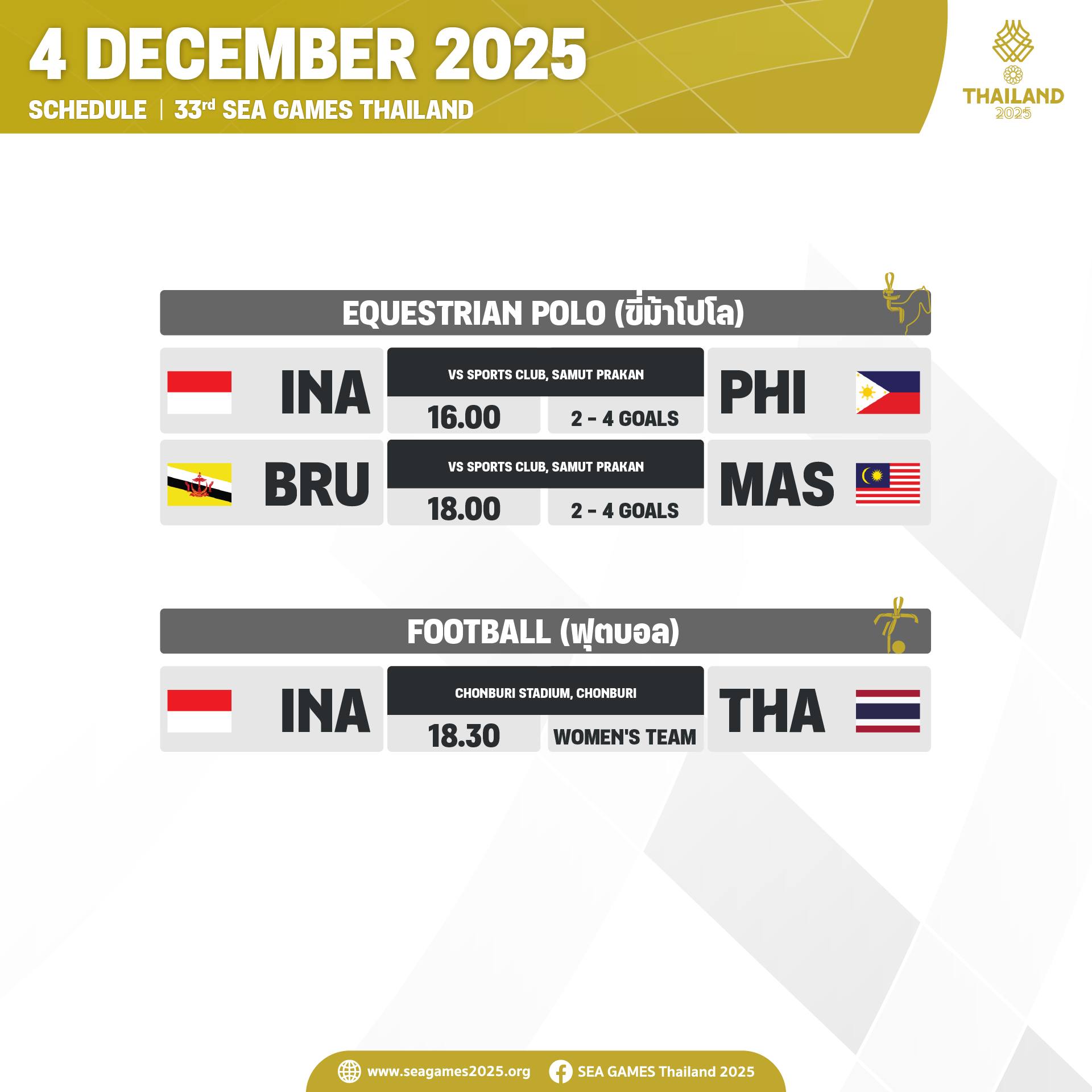 Lịch thi đấu SEA Games 33 ngày 4/12 mới nhất: Thái Lan so tài với Indonesia - Ảnh 2.