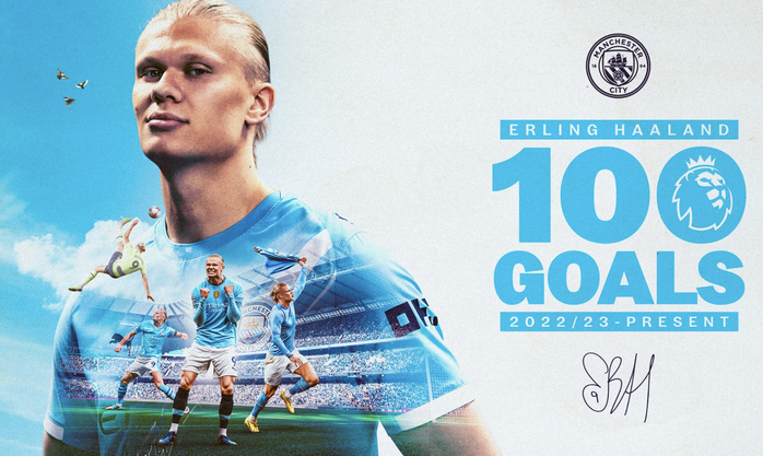Haaland ngất ngây hạnh phúc khi gia nhập "Câu lạc bộ 100 bàn" - Ảnh 2.