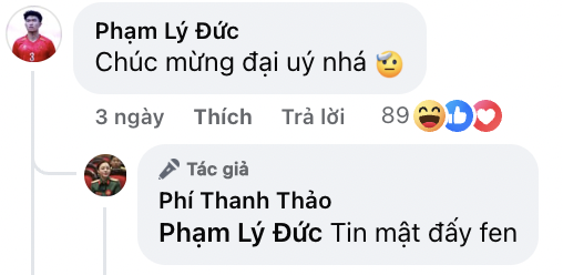 Hotgirl bắn s&uacute;ng Ph&iacute; Thanh Thảo 21 tuổi được thăng h&agrave;m Đại u&yacute;, L&yacute; Đức(U23 Việt Nam) tương t&aacute;c cực ngọt giữa tin hẹn h&ograve;- Ảnh 2.