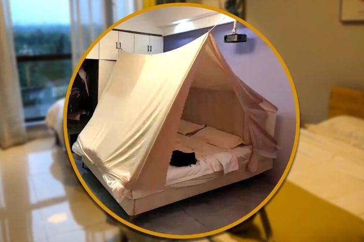 Cô gái Trung Quốc dựng lều trên giường khách sạn để tránh camera quay lén - Ảnh 1.