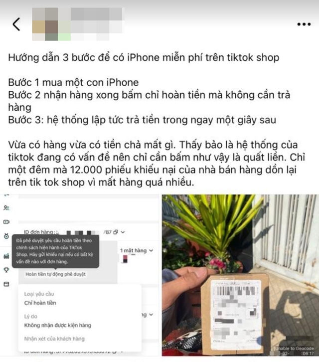 Trên mạng có hướng dẫn mua iPhone không mất tiền trên TikTok Shop, đừng dại mà làm theo