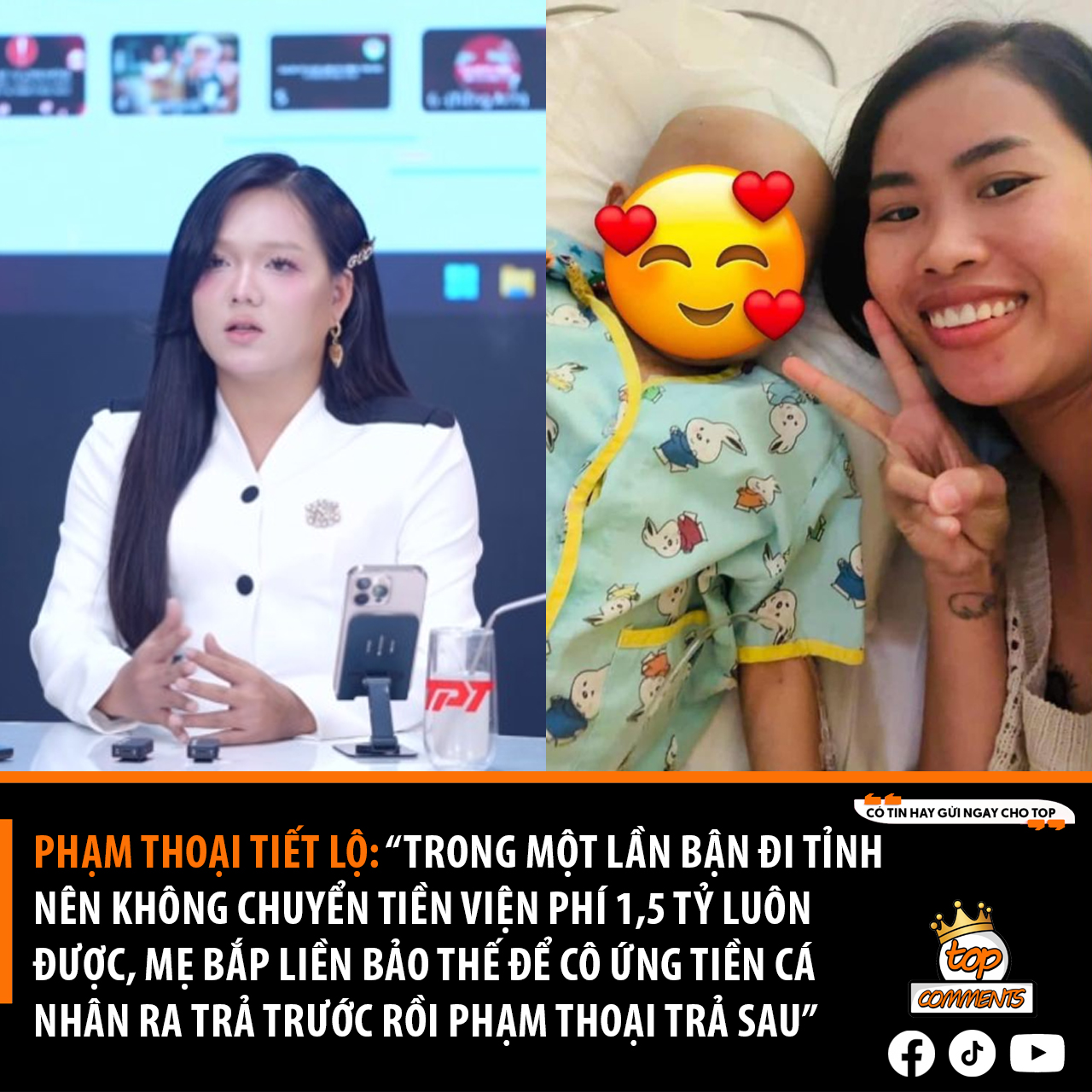 Mẹ b&eacute; Bắp l&ecirc;n tiếng chuyện "ứng trước tiền c&aacute; nh&acirc;n đ&oacute;ng viện ph&iacute; cho con rồi Phạm Thoại chuyển lại sau" - Ảnh 5.