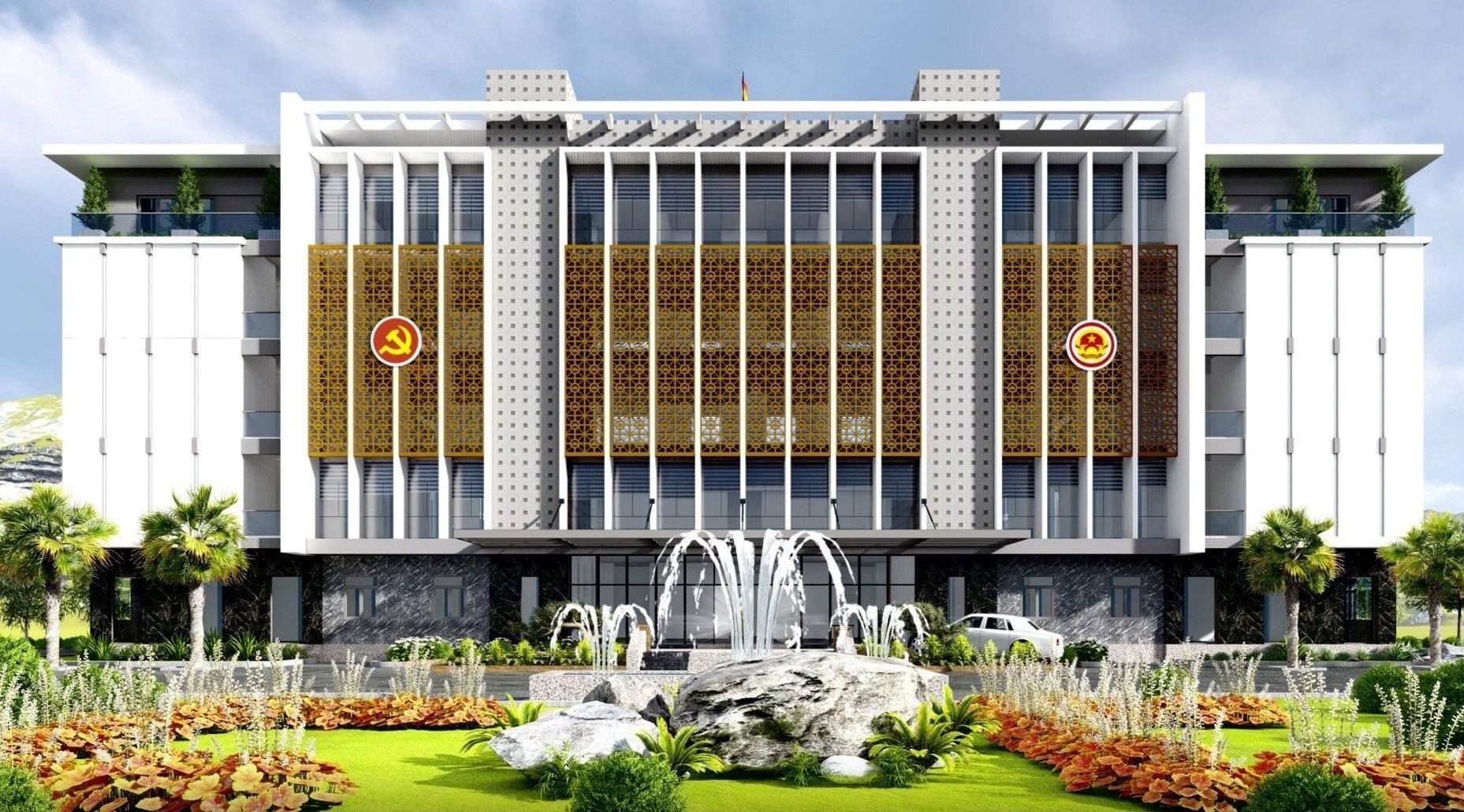 Tạm dừng dự &aacute;n khu h&agrave;nh ch&iacute;nh huyện Con Cu&ocirc;ng Tr&aacute;nh l&atilde;ng ph&iacute; - Ảnh 1.