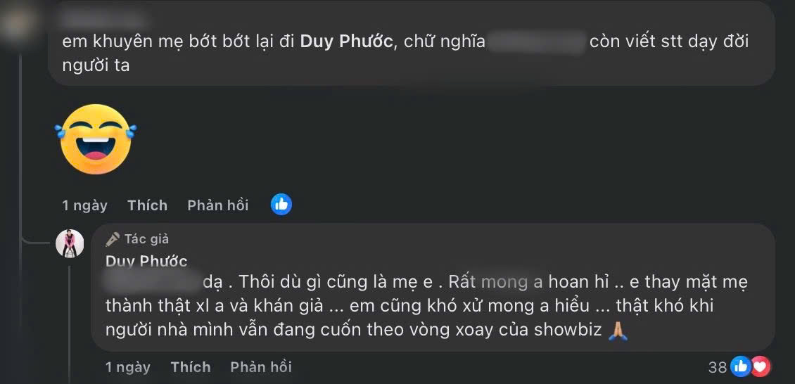 Con trai NS L&ecirc; Giang l&ecirc;n tiếng khi netizen y&ecirc;u cầu can ngăn mẹ vụ drama ch&ecirc; phim Trấn Th&agrave;nh- Ảnh 2.